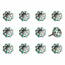 Knobs Top Knobs - 1.5" x 1.5" x 1.5" White, Green and Black - Knobs 12-Pack HomeRoots