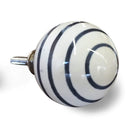 Knobs Top Knobs - 1.5" x 1.5" x 1.5" White/Navy Hand painted, Ceramic - Knobs 8-Pack HomeRoots