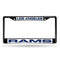 Cadillac License Plate Frame Los Angeles Rams Black Laser Chrome Frame