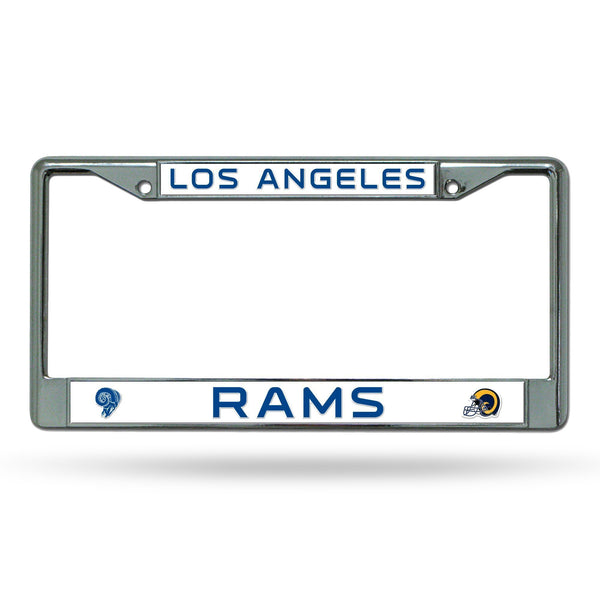 License Plate Frames Los Angeles Rams Retro Raised Chrome Frame