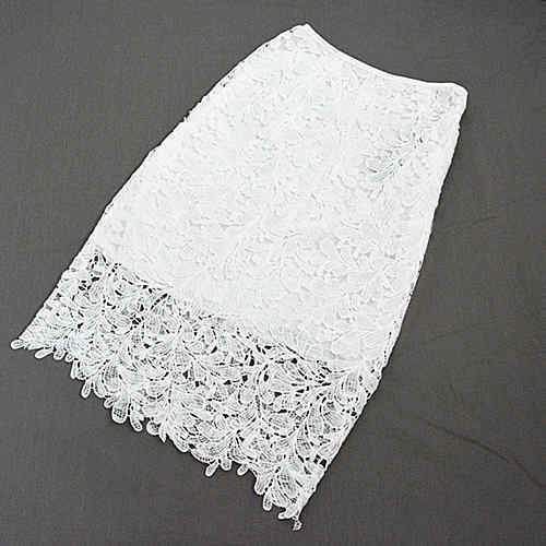 Lace Skirt Women Elegant Summer High Waist Pencil Skirts 2017 Fall Fashion Korean Style Hollow Out Office Ladies Female Clothing-white-S-JadeMoghul Inc.