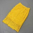 Lace Skirt Women Elegant Summer High Waist Pencil Skirts 2017 Fall Fashion Korean Style Hollow Out Office Ladies Female Clothing-yellow-S-JadeMoghul Inc.