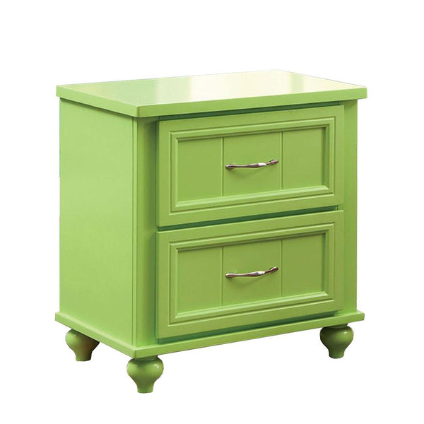 Lacey Contemporary Nightstand, Apple Green Finish-Nightstands and Bedside Tables-Apple Green-Wood-JadeMoghul Inc.
