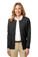 Ladies Port Authority Ladies Value Jewel-Neck Cardigan Sweater. LSW304 Port Authority