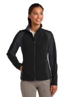 Ladies Sport-Tek Ladies Colorblock Soft Shell Jacket. LST970 Sport-Tek