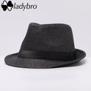 Ladybro Women Hat For Men Hat Ladies Summer Beach Cap Sun Hat Female Panama Straw Male Gangster Trilby Fashion Sun Visor Cap-007 black-JadeMoghul Inc.