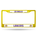 BMW License Plate Frame Lakers Colored Chrome Frame Secondary Yellow