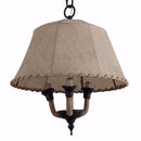 Lamp Shade Style Metal and Rope Chandelier, Brown-Lighting Fixtures-Brown-metalfabric wire-JadeMoghul Inc.