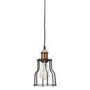 Lamps Bedroom Lamps - 5.9" X 5.9" X 10" Black And Copper Metal Ceiling Lamp HomeRoots