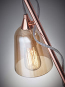 Lamps Contemporary Table Lamps - 10" X 6.25" X 19.5" Copper Metal/Glass Table Lamp HomeRoots