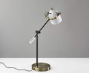 Lamps Cute Lamps - 8" X 24.5" X 18.5" - 28.5" White Metal Desk Lamp HomeRoots