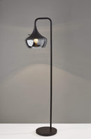 Lamps Decorative Lamps - 12" X 18" X 63.5" Black Metal Floor Lamp HomeRoots