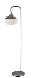 Lamps Decorative Lamps - 12" X 18" X 63.5" Brushed steel Metal Floor Lamp HomeRoots