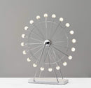 Lamps Decorative Lamps - 18" X 5.25" X 22" Chrome Metal Large LED Ferris Wheel Lamp HomeRoots