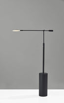 Lamps Decorative Lamps - 28" X 6" X 45.5-64" Black Metal LED Floor Lamp HomeRoots