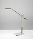 Lamps Kitchen Lamps - 5" X 22" X 16" - 26" Brass Metal LED Desk Lamp HomeRoots