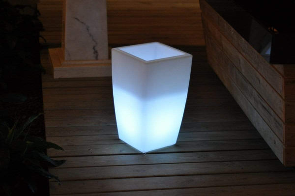 Lamps Lamps - 20" X 12" X 12" Multi PE Plastic Square LED Planter HomeRoots