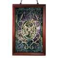 Lamps Lamps - Tiffany-style Purple Wooden Frame Window Panel HomeRoots