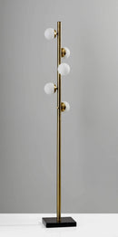 Lamps Room Lamp - 10" X 10" X 65" Brass Metal LED Tree Lamp HomeRoots