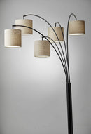 Lamps Room Lamp - 44" X 42" X 82" Bronze Metal 5-Arm Arc Lamp HomeRoots