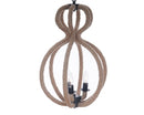 Lamps Rustic Lamps - 15" x 15" x 47.5" 3 Bulbs, Rope - Pendant Lamp HomeRoots