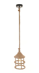 Lamps Rustic Lamps - 8.5" x 8.5" x 47" Rope - Pendant Lamp HomeRoots