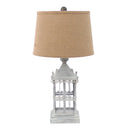 Lamps Rustic Table Lamps - 15" x 12" x 25.75" Gray, Country Cottage, Castle - Table Lamp HomeRoots