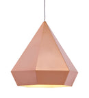 Lamps Table Lamps For Living Room - 13.8" x 13.8" x 13" Rose Gold, Painted Metal, Steel, Ceiling Lamp HomeRoots