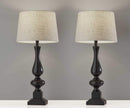 Lamps Table Lamps For Living Room - 13" X 13" X 28" Black Polyresin 2 Pc. Table Lamp Bonus Pack HomeRoots