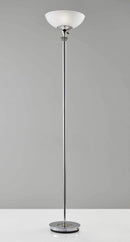 Lamps Torchiere Lamp - 14" X 14" X 71.5" Chrome Metal 300W Torchiere HomeRoots