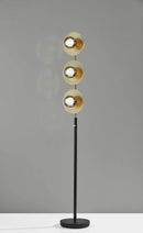 Lamps Unique Lamps - 10" X 10" X 64" Black Metal LED Floor Lamp HomeRoots