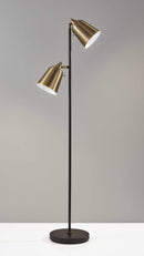 Lamps Unique Lamps 16" X 15" X 57.5" Black Metal Floor Lamp 2552 HomeRoots
