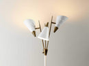 Lamps Unique Lamps - 22" X 19" X 66" White Metal 3-Arm Floor Lamp HomeRoots