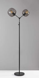 Lamps Unique Lamps - 24" X 11" X 71.5" Brushed Steel Metal Tall Floor Lamp HomeRoots