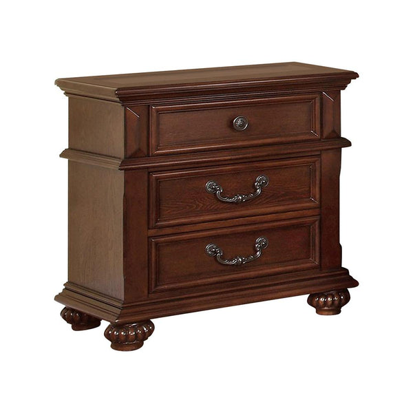 Landaluce Traditional Night Stand In Oak Finish-Nightstands and Bedside Tables-Antique Dark Oak-Wood-JadeMoghul Inc.