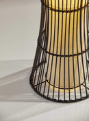 Lanterns Black Lantern - 11" X 11" X 56.5" Black Shade Floor Lantern HomeRoots