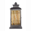 Lanterns Decorative Lanterns - 11" X 11" X 28'.5" Gray w/ Distressed Wood Bamboo, Metal, Glass  Lantern HomeRoots