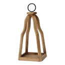 Lanterns Decorative Lanterns - 7" X 6.75" X 15.5" Natural Wood Metal Lantern HomeRoots