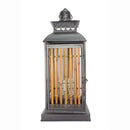 Lanterns Decorative Lanterns - 9'.25" X 9'.25" X 25'.5" Turquoise, Copper and Bronze Bamboo, Metal, Glass Lantern HomeRoots