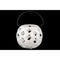 Lanterns Porcelain Spherical Lantern with Cutout Design Large White - Benzara Benzara