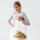 Large Canvas Tote Bag with Metallic Gold (Pack of 1)-Personalized Gifts for Women-JadeMoghul Inc.