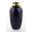 Large Glossy Classy Ceramic Metallic Vase-Vases-Blue & Golden-Ceramic-JadeMoghul Inc.