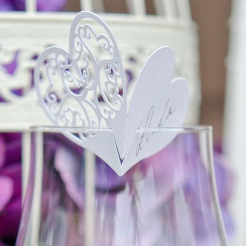 Laser Expressions Double Heart Filigree Die Cut Card Standard Paper Lavender (Pack of 12)-Table Planning Accessories-JadeMoghul Inc.