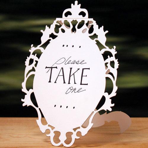 Laser Expressions Large Oval Baroque Frame Folded Signage Ivory (Pack of 1)-Table Planning Accessories-JadeMoghul Inc.