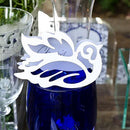 Laser Expressions Love Bird Damask Folded Place Card - White (Pack of 12)-Weddingstar-JadeMoghul Inc.