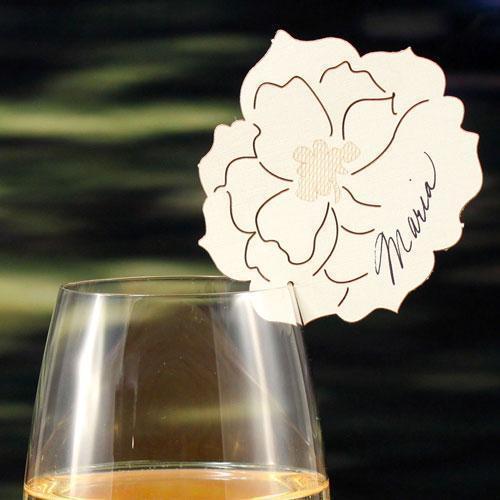 Laser Expressions Peony Die Cut Card White (Pack of 1)-Table Planning Accessories-JadeMoghul Inc.