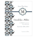 Lavish Monogram Save The Date Card Berry (Pack of 1)-Weddingstar-Black-JadeMoghul Inc.