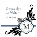 Lavish Monogram Square Tag Berry (Pack of 1)-Wedding Favor Stationery-Tangerine Orange-JadeMoghul Inc.