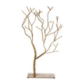 Leafless Branched Iron Tree Accent with Rectangular Base, Gold-Jewellery Holder And Box-Gold-Iron-JadeMoghul Inc.