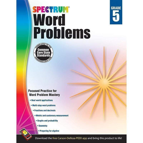 Learning Materials Spectrum Gr5 Word Problems Workbook CARSON DELLOSA